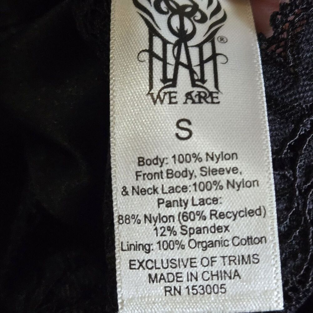 Free People x We Are HAH Women's Small Black Reversible Lacey Bodysuit NWT - Picture 12 of 14